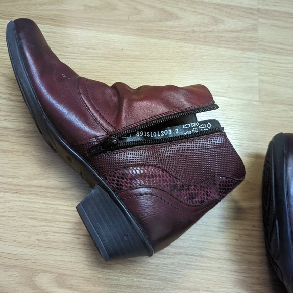 Remonte red leather women's leather boots -  gently used - Picture 3 of 5